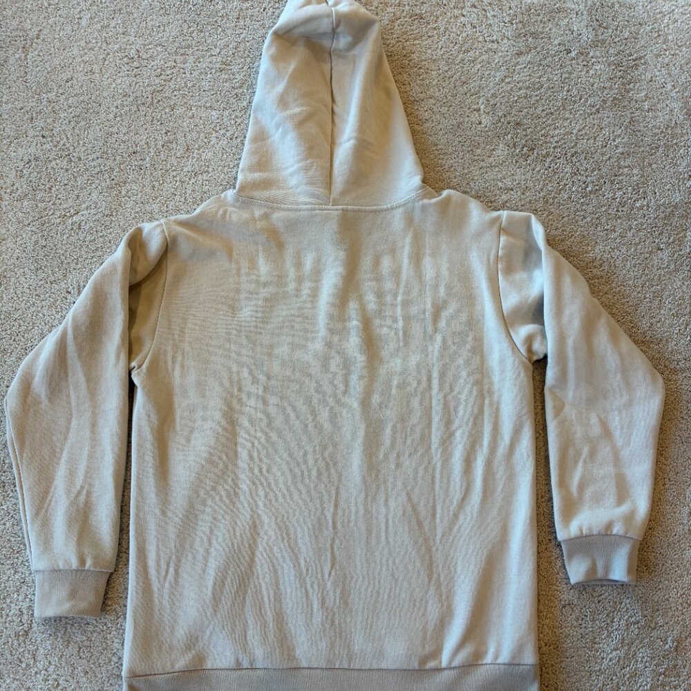 Victoria's Secret Pink Tan/Cream Silver Hoodie Sweatshirt Oversized - Picture 6 of 7